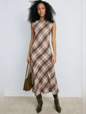 ARGENT 100% SILK MINIMAL BIAS DRESS SIZE XL MSRP $475